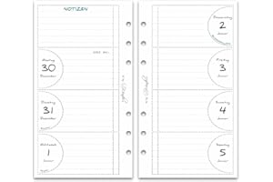 ‎SINNWUNDER SinnWunder® Kalendereinlage 2025 Größe Personal – 1 Woche auf 2 Seiten – Für 6-Ringplaner - PureSinn