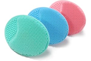 MR LION Baby Bath Brush, Baby Cradle Cap Brush, Silicone Massage Brush, Silicone Scrubbers Exfoliator Brush，Baby Skin Scrubbers Essential for Dry Skin, Cradle Cap and Eczema 4 Pack (Small - 4 pcs)