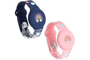 SAVITA 2szt Opaska Nadgarstek Dzieci do, Teczowy Wzór Boho Opaska Nadgarstek Dzieci Starszy Maluch Zabezpieczenie Przed Zgubieniem Uchwyt do Lokalizatora GPS (Nocny Niebieski, Rózowy)