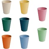 GFUEIGJ Set of 8 Colored Plastic Cups, Coffee Cups, Plastic Cups for Kids, Reusable Cups for Coffee, Tea, Milk, Picnics(8 Col