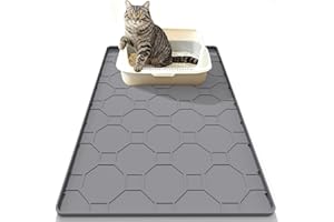 BLESWIN Extra Large Silicone Cat Litter Mat 38" X 26", Waterproof Cat Litter Trapping Mat Easy Clean, No Slip Durable Cat Mat for Litter Box