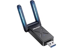 Maxuni WiFi Dongle, Dual Band 2.4G/5G 1300Mbps USB Wi-Fi Adapter with 5dBi Antenna for PC/Desktop/Laptop, USB3.0 Support Windows 11/10/8/7/Vista/XP