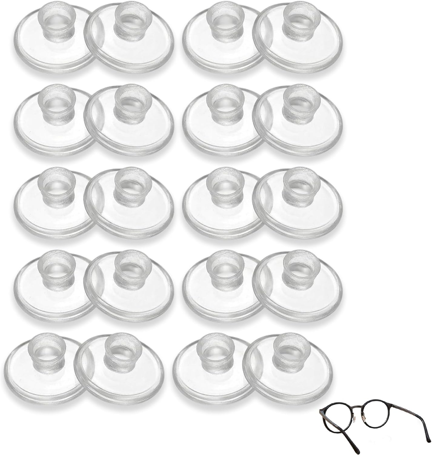 10 Pares de Almohadillas para Gafas Nariz, Almohadillas Nariz Gafas Silicona Suave Transparente, Antideslizantes para Insertar en Gafas y Gafas de Sol
