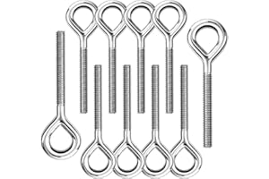 SAIJIAN 10 Pezzi Bullone ad Occhiello M8 Bullone ad Anello Viti ad Occhio in 304 Acciaio Inox Bullone a Gambo Lungo per Fissare e Appendere