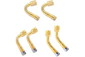Yizhet Lot de 6 Rallonges de Valve pour Pneu - Extensions 45° 90° 135°, Adaptateurs de Coude pour Voiture, Moto, Vélo, Camion