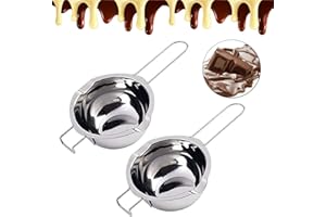 PEIYEE Fondoir à Chocolat en Inox 400ml,2 Pcs Inoxydable Beurre Melting Pot Pan,Bol de Fusion en Acier Inoxydable Poigné RéSistante à La Chaleur,Fond Plat,Pour La Chauffage du Lait,Du Beurre Ou du Chocolat