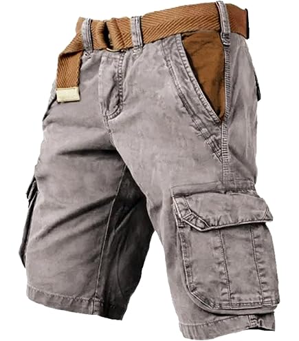 Herren Cargo Shorts Aus Baumwolle - Praktische Outdoor-Hose Mit Vielen Taschen