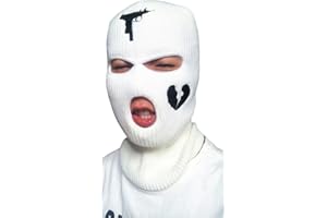 Himllauen Cagoule d'hiver en tricot chaud 3 trous pour adulte