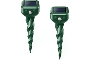 TFORT Solar Maulwurf Vertreiber & Maulwurfvertreiber [2er Pack] - Wasserdicht IP65, 3-Fach Vibration, Solarbetrieben Wühlmaus Vertreiber für Garten, Rasen, Hof, Bauernhof