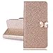 Price comparison product image Xifanzi Wallet PU Leather Case for Samsung Galaxy A3 (2017 Model) Rose Gold Glitter Sparkly Flip Case Cute White Butterfly Design Folio Stand Luxury Purse Flip Card Pouch Stand Cover with Magnetic Buckle Protective Cell Phone Cases for Galaxy A3 2017/A320F 3D Diamond Bling Pattern Magnetic Wallet Flip Open Pocket ID Credit Card Holders Shock-Absorbing Anti-Scratch Protective Flip Stand Case for Samsung Galaxy A3 (2017 Model)