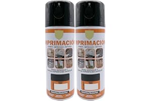 MORE FREE Pintura Spray Imprimacion Negro de 400 ml Adecuado para las Superficies de Metal, Madera y Plástico Pack de 2 Unidad