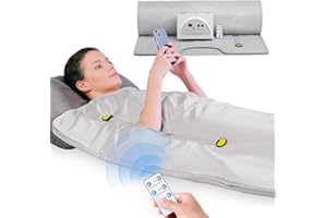 VAYOTOY Koc do sauny na podczerwień 2 strefy przenośna sauna domowa profesjonalna cyfrowa sauna grzewcza do relaksu, potu, detoksykacji, salonu piękności (srebrny)