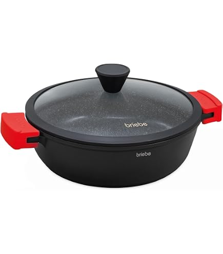 IBILI Casseruola Evolution In Alluminio Fuso 36 Cm – Antiaderente, Con Coperchio In Vetro E Manici In Silicone. Adatta A Induzione, Capacità 7,5 Litri.