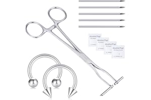 NIUSIMAN Pinze di setto Piercing,6 inch pinze chirurgiche in acciaio inox con anelli del setto nasale per il naso, setto orecchio cartilagine Piercing industriali Piercing tubo pinze