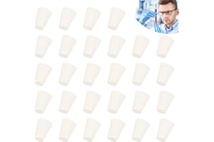 LULUDA 30 szt. korek laboratoryjny gumowy korek laboratoryjny ust, probówki, korek laboratoryjny, biały, gumowy korek do narzędzi laboratoryjnych