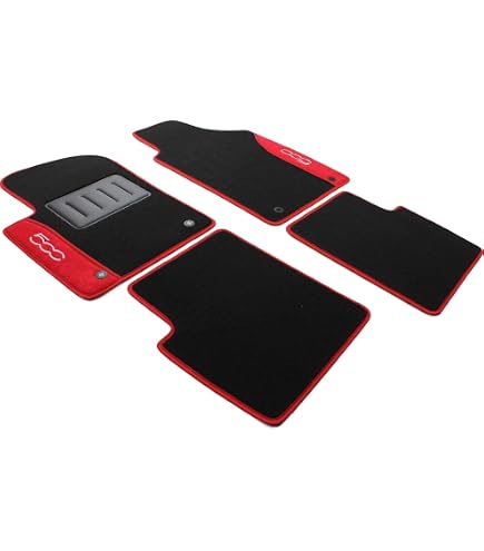 Tapis Auto Alfa Romeo Mito Fabbri - Moquette Noire Bordure Argent - Antidérapant - 2008+