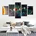 Produktbild CrmOArt 5 Stück Sonnensystem, Planeten, Erdwissenschaften per Satellit Cosmos Seide Leinwand Poster, Kinder Schlafzimmer Dekoration Poster Wissenschaft (60" W x 32" H, Rahmen)