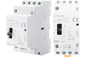 Jadeshay Contacteur AC, Contacteur AC Domestique 4P 4NO 400V Contacteur Automatique Manuel triphasé à 4 Fils Contacteur Rail DIN (Size : 25A)