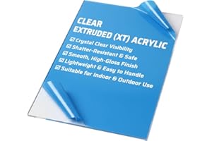 TIELO 3mm Clear Extruded Acrylic Transparent Gloss Perspex Plexiglas Plastic Sheet Panel With Finished Polished Edges - Various Sizees (A5-148mm x 210mm)