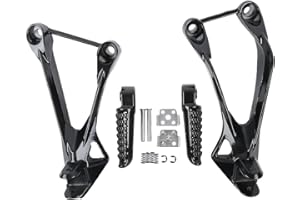 TCMI Kawasaki Rear Passenger Foot Pegs Bracket Compatible with Kawasaki Ninja ZX6R 2005-2008, ZX636 2005-2006 (Black)