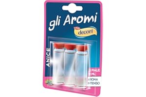 DECORÌ INGREDIENTI PREZIOSI PER DOLCI E SALATI Decorì Aroma Anice per Dolci, Aroma Intenso, Ideale per Dolci e Creme, Confezione da 9 ml (3 fiale da 3 ml)