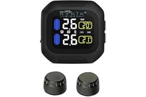Sykik Rider SRTP300 Wireless tire Pressure Monitoring System for Motorcycles with 1.5” Monitor. Check Your tire Pressure While Riding