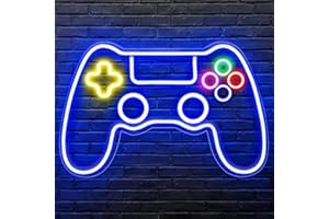 Rucvixkt Neon Led Manette Neon Gamepad-Neon Salle De Jeux DéCoration Led Jeu Neon Teen Boy Room Decoration Meilleur Jeu Cadeau GarçOn, Enfant (15.75x10.63 Pouces)