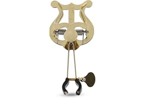 GEWA Porte-partitions de marche Trompette - Laiton - Petite Lyra - 1 poussoir - Avec pince