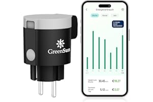 ‎GREENSUN GreenSun WLAN Steckdose Outdoor - Zeitschaltuhr Aussenbereich IP44 Wasserdicht Außensteckdose VeSync APP Fernbedienung Smart Steckdose mit Strommessung Sprachsteuerung Kompatibel mit Alexa