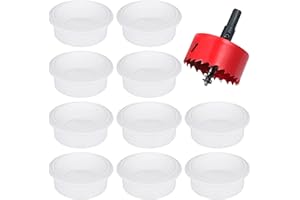 Hejo 10Pcs Passe-Câble Bureau, Passe Fil Bureau pour Ordinateur 60mm avec Scie Cloche, Cache-câble pour Câble Rond, Organiseur de Fil pour la Maison et Le Bureau, Blanc