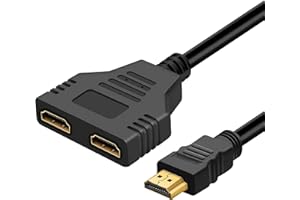 FITN BEAU HDMI Double Adapter HDMI Splitter Adapter, HDMI Splitter Cable 1080p HDMI Male to Dual HDMI Female 1 to 2 Way for Dual Monitors