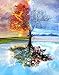 Produktbild Dreamsy DIY Ölfarbe durch Nummer Kit, Bunte Leinwand Vier Jahreszeit Baum Malerei Paintworks Wand Kunst Bild Zeichnung mit Pinsel 16 * 20 Zoll Weihnachtsdekor Dekorationen Geschenke (mit Rahmen)