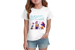 GENERIC T-Shirt Kpop Fille Garçon à Manches Courtes Col Rond Motif D-Demon H-Hunters Décontracté Confortable pour Enfants et Adolescents