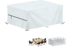 LAMUNI Fundas Muebles Exterior Funda Mesa Jardin Impermeable Cubierta de Muebles de Exterior 420D Tela Oxford Cubierta de Mesa Funda Sofa Jardin Rectangular Funda para Muebles de Jardín,180x90x75cm