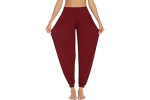 PINSPARK Yogahose Damen Lang Haremshose Sport Yoga Hose Curvy Jogginghose Oversize Pluderhosen Freizeithose Elegant Sporthosen