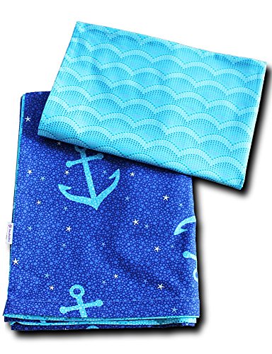 boubalou Kinderbettwäsche "Dreamy Sea" 100% Baumwolle 40 x 60 cm + 100 x 135 cm mit Reißverschluss