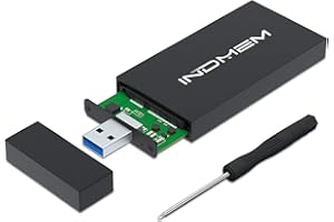 INDMEM mSATA - Carcasa externa para mSATA/Medio tamaño mSATA a USB 3.0, adaptador de disco sólido de 30 x 30 mm, 50 x 30 mm mSATA SSD (no requiere cable)