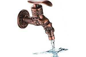 MANQYI Grifo de Pared para Lavabo, Grifo Antiguo, Retro de Latón Grifo, Antiguo Faucet Latón, Grifo de Pared Vintage, Grifo de Lavabo Antiguo Vintage, Antiguo Latón Jardin Grifo, per Casa, Cucina, Bagno