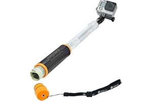 CAMKIX Waterproof Telescopic Pole and Floating Hand Grip in 1 - For Gopro Hero 8 Black, 7, 6, 5, Black, Session, Hero 4, Session, Black, Silver, Hero+ LCD, 3+, 3, DJI Osmo Action - Extends from 6.7" to 15.7"