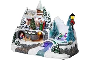 FEERIC LIGHTS & CHRISTMAS CASA DE Luces DE Pueblo con BATERÍAS DECORACIÓN NAVIDEÑA