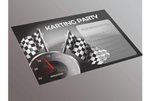 Simply Wallart - Go-Karting Party Invite - 20 A5 Invitation Pack