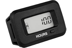 Jayron Indicatore Contaore Digitale a LED Tensione AC/DC 5-277V,Intervallo di Manutenzione Azzerabile Memorizzazione dati Design Impermeabile per Piccoli Motori,Come Tosaerba,Generatore,Moto