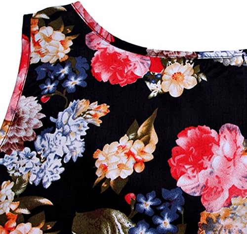 Ecotrump Women Sleeveless Print Flower All-Match Loose Chiffon Vest