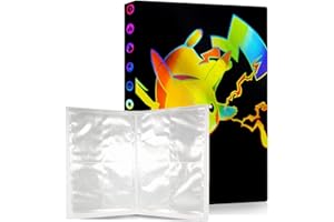 QIFAENY Classeur Carte, Album pour Cartes à Collectionner, Porte Cartes 4 Poche, Titulaire Livre de Protection Cartes, 30 Pages Capacité de 240 Cartes(BYV4)