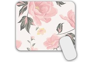 AOKSUNOVA Tappetino per il mouse con motivo floreale, per ragazze, 24 x 20 cm, colore: rosa
