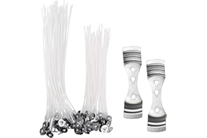 ZUKHRUF 100 pcs Wicks for Soy Wax Candle Making, Coated with Natural Soy Wax, Low Smoke, Cotton Threads 2Pcs Candle Wicks Holders, Create Scented Candle with Soy Wax, DIY Art Craft Tools