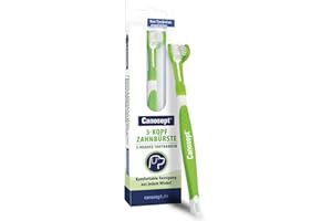 Canosept - Cepillo Dientes Perro – 3 Cabezales - Cepillo de Dientes para Perros - Dental perros - Limpieza cómoda Desde Todos los ángulos - Limpieza eficaz de la Boca del Perro - mal aliento perro