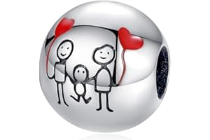 Annmors Charm Love You Hearts Anhänger S925 Sterling Silber Bracelet Bead with Cubic Zirconioa für Europäische Armbänder Halskette,Mother's Day Schmuck Geschenk Christmas für Damen Herren