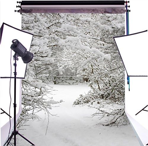CapiSco 5X7FT Christmas Winter Trees Thin Vinyl Backdrop Customized Photography Background Photo Studio Props XM09