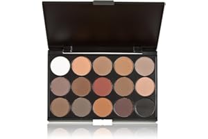 FantasyDay Profi 15 Farben Hochpigmentierte Warme Natürliche Matt Schminke Lidschatten Palette Makeup Kit - Augenschatten Eyeshadow Make Up Kosmetik Make-up Palette Schimmer Set